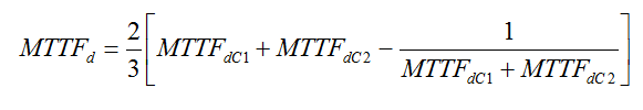 MTTFd berechnen für zwei redundante Kanäle: